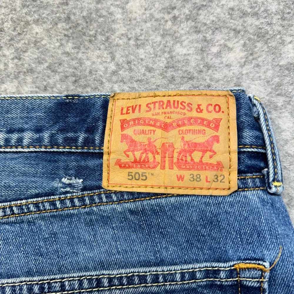 Lot of 4 Levis 505 Straight Jeans Men's 38x32 Blue Work Pants